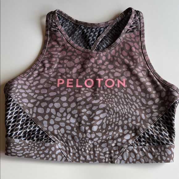 Peloton Other - Peloton Mauve Brown Leopard-Print Sports Bra with Pink‎ Logo